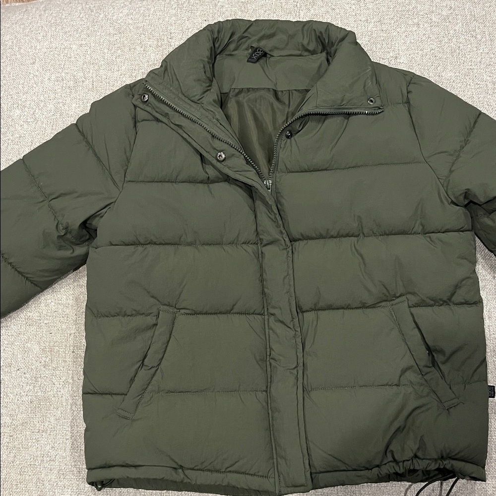 Olive Green Cotton On Puffer Jacket